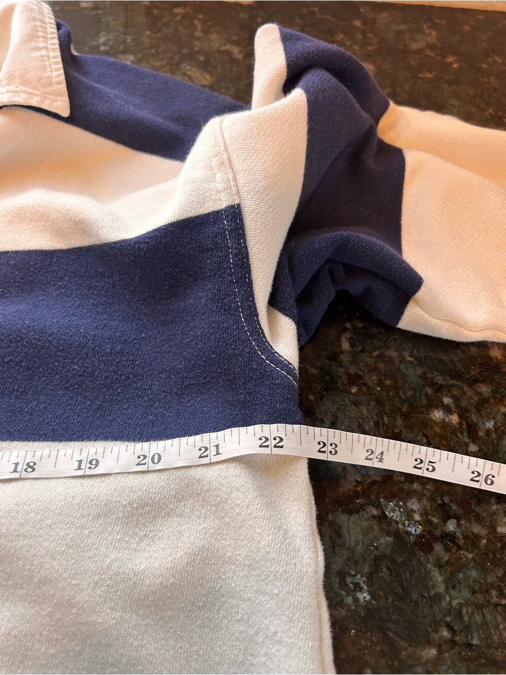 Aerie Navy & Blue Striped Oversized Nautical Preppy Rugby Pullover. Beachy. SZM - Picture 8 of 9